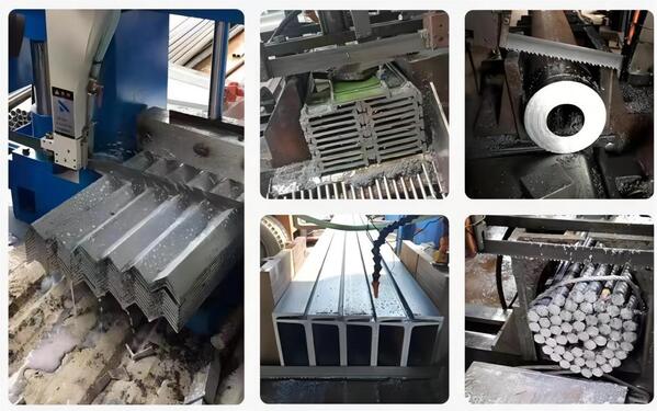 Cutting various metal profiles with a band saw